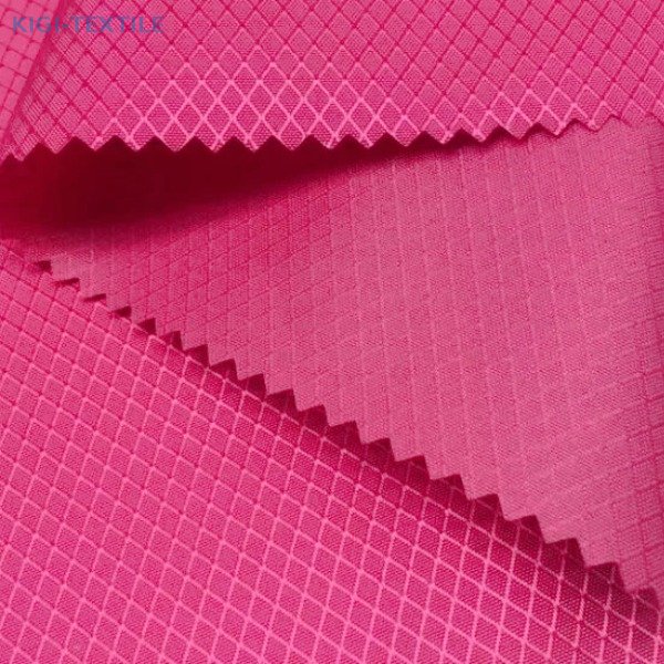 Recycled 210D 420D Diamond Dobby Ripstop Polyester Fabric with Fluorine-Free Anti-UV Finish — product image 1