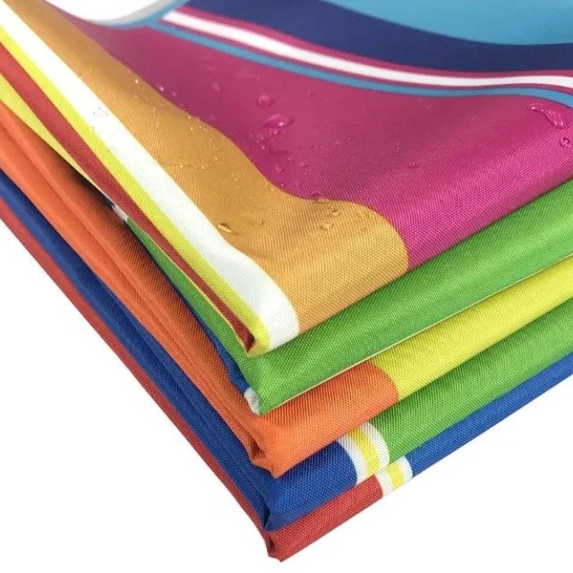 300D Recycled Polyester Oxford Striped Silver Coating UV Outdoor Cover Fabric — product image 1
