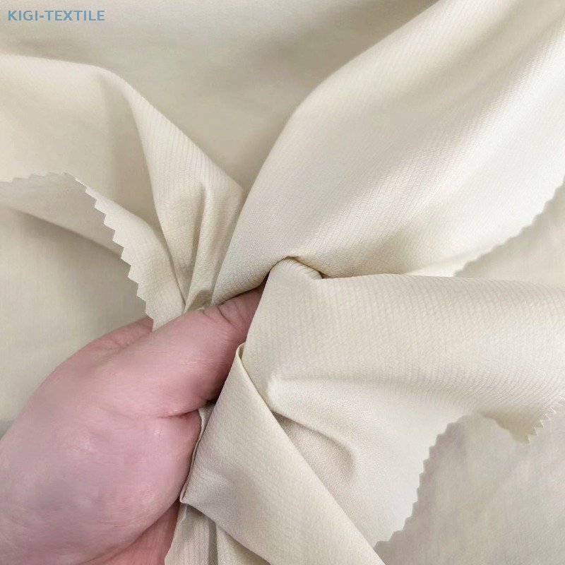 Recycled Nylon Bubble Grid Stripe Lightweight Fabric with Fluorine-Free Waterproof Finish — product image 1