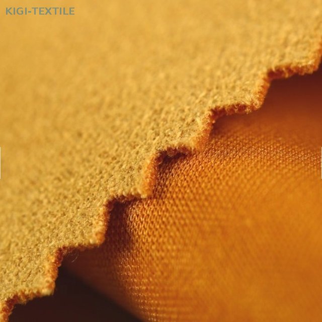 Recycled Polyester Spandex Faux Scuba Suede Knit Fabric for Jacket 280gsm — product image 1