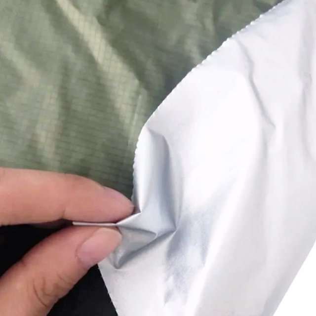 20D 400T Recycled Nylon Ripstop Taffeta with Hot-Silver Coating UV Resistant for Garment Outdoor 68gsm — product image 1